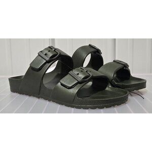 Goodfellow Carson Men's Dual Band Olive Green Slide In Sandals
